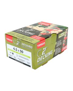 4.5 x 50 Timco C2 Deck-Fix TX Countersunk with Ribs Twin Cut  Green (Box of 250)