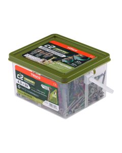 4.5 x 50 Timco C2 Deck-Fix TX Countersunk with Ribs Twin Cut  Green (Tub of 250)