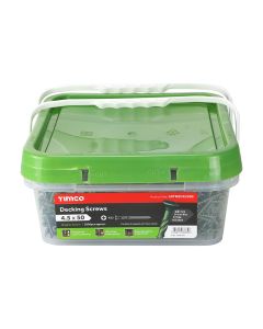 4.5 x 50 Timco Decking Screws PZ Double Countersunk Exterior Green (Tub of 2000)