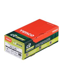 4.5 x 65 Timco C2 Deck-Fix TX Countersunk with Ribs Twin Cut  Green (Box of 250)