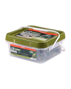 4.5 x 65 Timco C2 Deck-Fix TX Countersunk with Ribs Twin Cut  Green (Tub of 1000)
