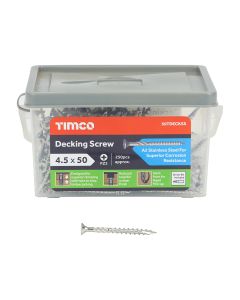 4.5 x 50mm Timco Decking Screws  PZ Double Countersunk Stainless Steel (Tub of 250)