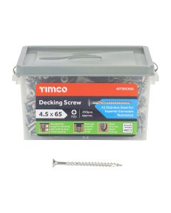 4.5 x 65mm Timco Decking Screws PZ Double Countersunk Stainless Steel (Tub of 250)