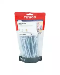 10.0 x 120mm Timco Coach Screw Hex Zinc (TIMbag of 24)