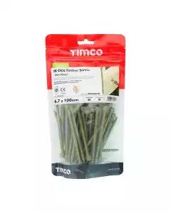 6.7 x 100 mm Timco Timber Frame Construction and Landscaping Screws Hex Exterior Green Organic (TIMbag of 50)