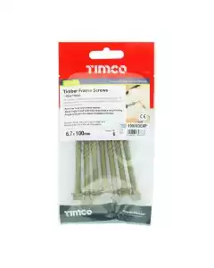 6.7 x 100 mm Timco Timber Frame Construction and Landscaping Screws Hex Exterior Green Organic (TIMpac of 6)