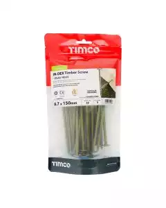 6.7 x 150 mm Timco Timber Construction and Landscaping Screws Wafer Exterior Green (TIMbag of 20)